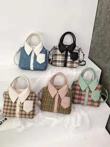 College style niche design shirt collar design single shoulder crossbody bag, sweet and fashionable personality versatile handbag, can accommodate mobile phones, lipstick, suitable for theme events, parties, and socializing
