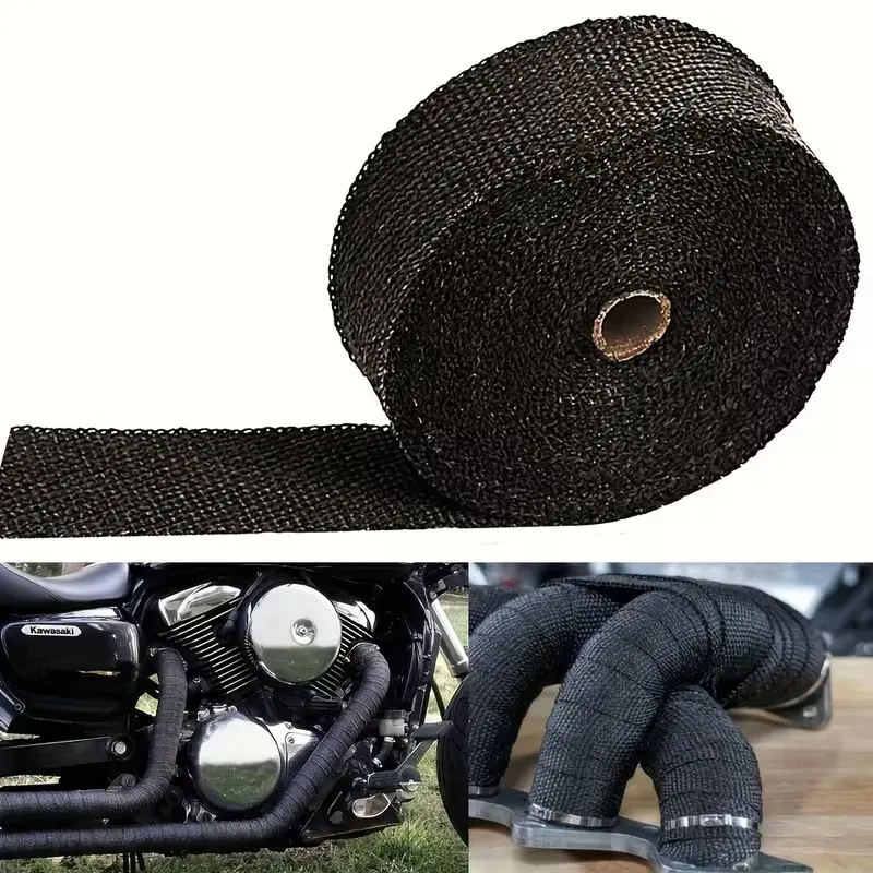 196.5 Inch High-Temperature Glass Fiber Tape, Heat Resistant Up to 1200°c, Extreme Heat Conditions, Durable Insulating Wrap, Pipe Insulation for Automotive & Motorcycle Exhaust