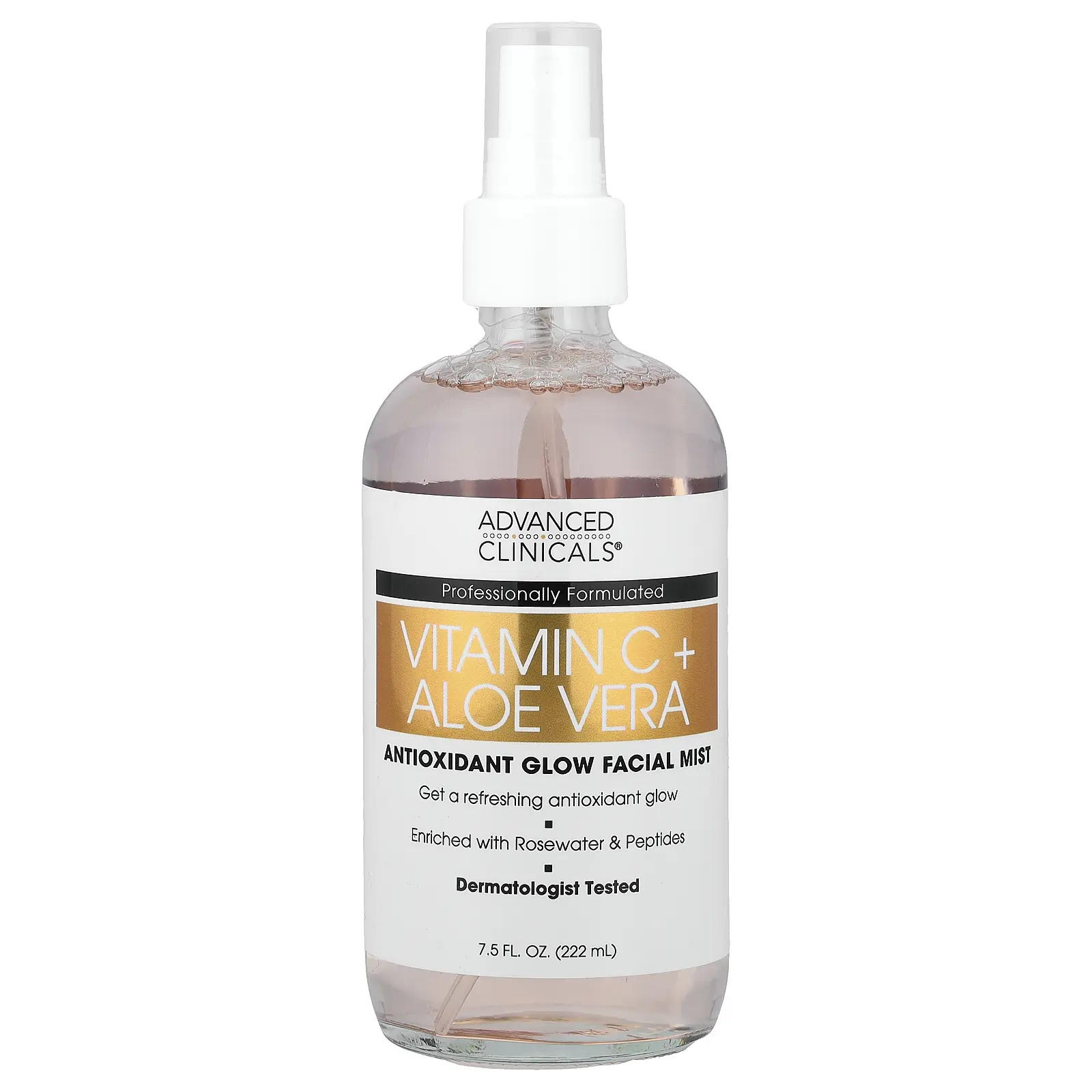 Advanced Clinicals Vitamin C + Aloe Vera, Antioxidant Glow Facial Mist, 7.5 fl oz (222 ml)