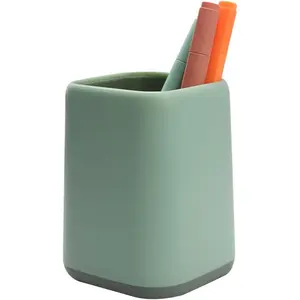 Pencil Holder, Pen Cup Makeup Brush Holder, Desktop Organizer Storage Case Scandinavian Design Stationery for School Home Office Supplies (Green)