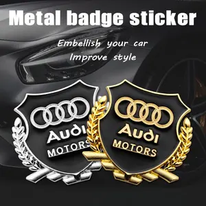 3D Metal Car Body Trunk Sticker Emblem Badge Decals Decoration Wheat ear metal stickers for Audi Sline A3 A4 B5 B6 B7 B8 8P B9 8V 8L A6 C7 C6 A1 A5 A7 TT Q3 Q5 Q7 Q8 S3 S4 S5 S6 S7 RS3 RS5