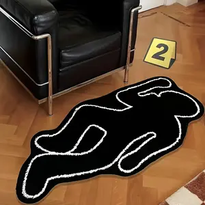 Velvet Cartoon Mat - Soft, Washable, Non-Slip | 1pc, Unique Irregular Shape for Living Room, Bedroom, and More Rug