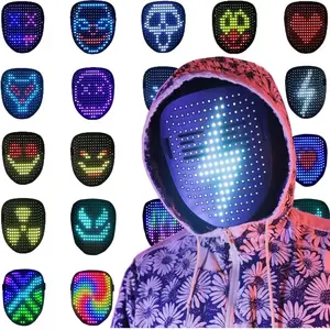 Led Mask with Gesture Sensing, LED Lighted Face Transforming Mask