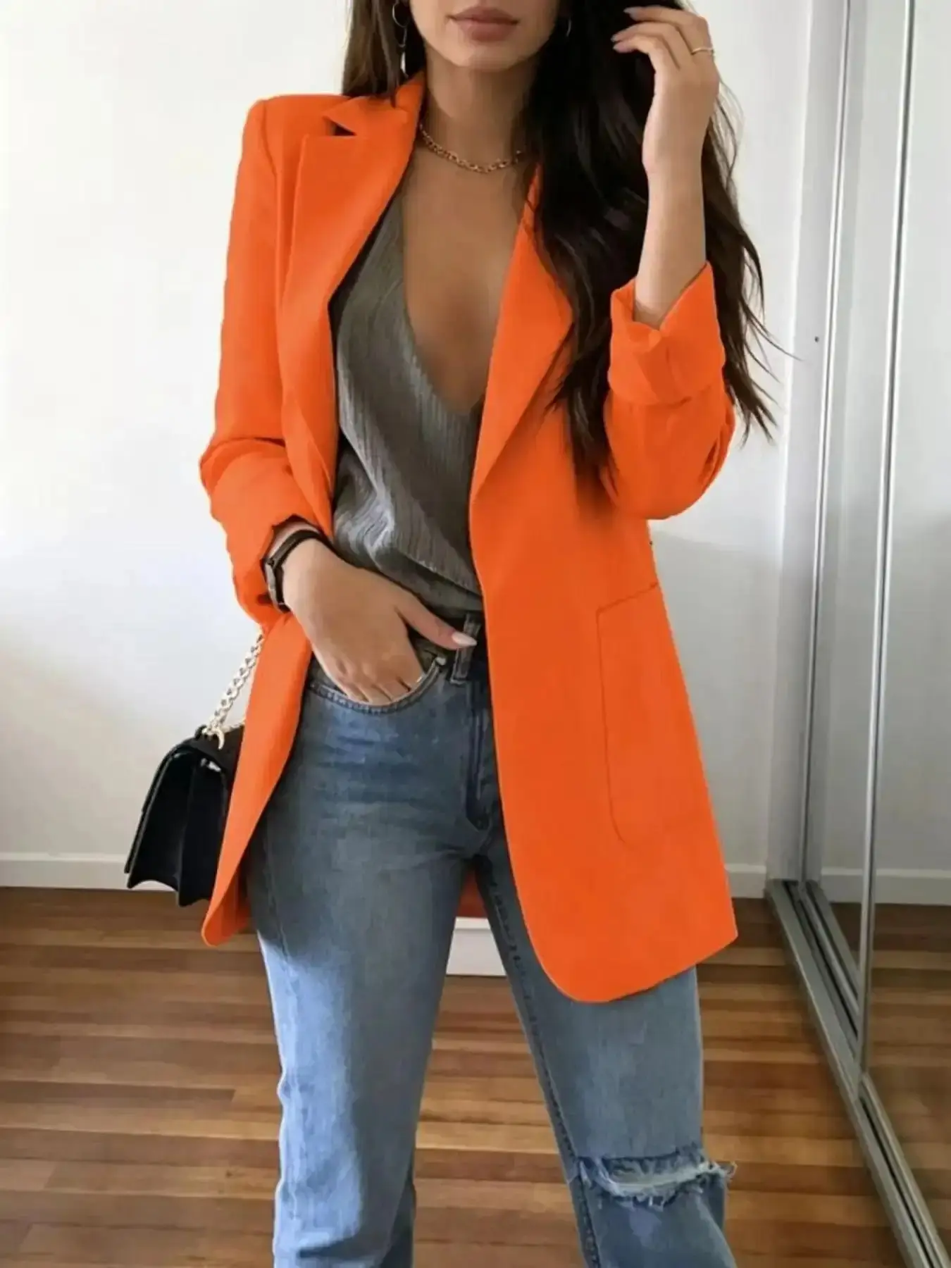 Fashion Fitted Cardigan, Elegant Formal Blazer Coat for Women, Commuter Style Slim Fit Jacket, Perfect for Office Wear, Stylish and Comfortable Outerwear