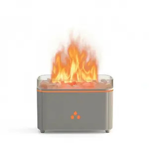 Fire Humidifier & Aroma Diffuser with6-Color LED Flame Effect, Remotecolorful fireplace air purifier diffuser.addict Lamp DiffuserEssential OilDiffuser, Aromatherapy Machine, withHumidifier Lamp Diffuser with CoolMist