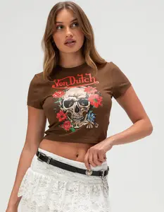VON DUTCH Skull Womens Baby Tee