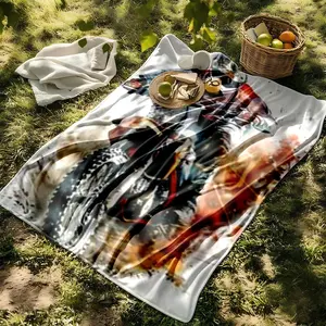 1 piece Off-road motorcycle speeding_4048 themed flannel blanket - Flannel blanket with modern design, suitable for sofas and beds, all-season use, super soft and comfortable, digitally printed pattern, 100% polyester material, machine washable