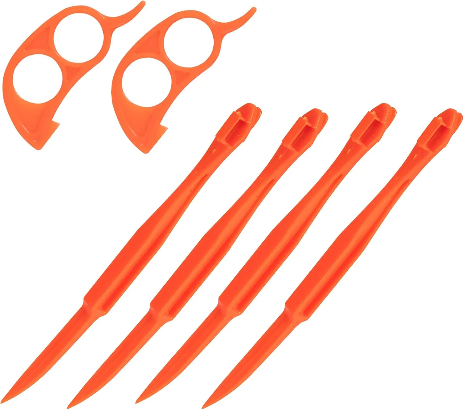 Premium Plastic Orange Peeler Lemon Citrus Peel Cutter Vegetable Slicer Fruit Tools (Long Handle Type Orange 4 Pack; Mouse Type orange 2 Pack)