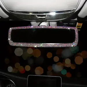 Shimmering water-drop diamond mirror car rearview mirror interior accessory rearview protection cover interior kit