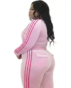 Lover Girl Velour Tracksuit-Pink