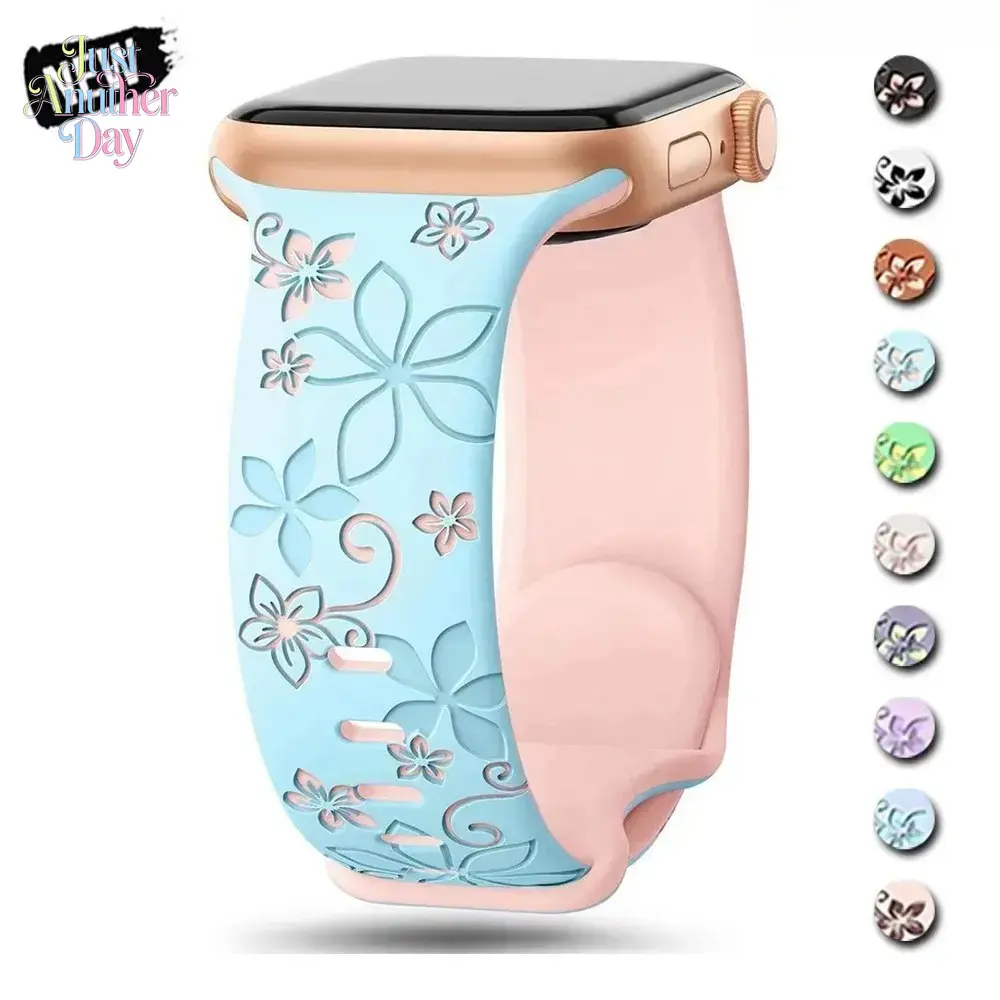 Engraved Silicone Apple Watch Band – Stylish Women’s Strap (38–49mm, Series & Ultra)