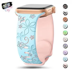 Engraved Silicone Apple Watch Band – Stylish Women’s Strap (38–49mm, Series & Ultra)