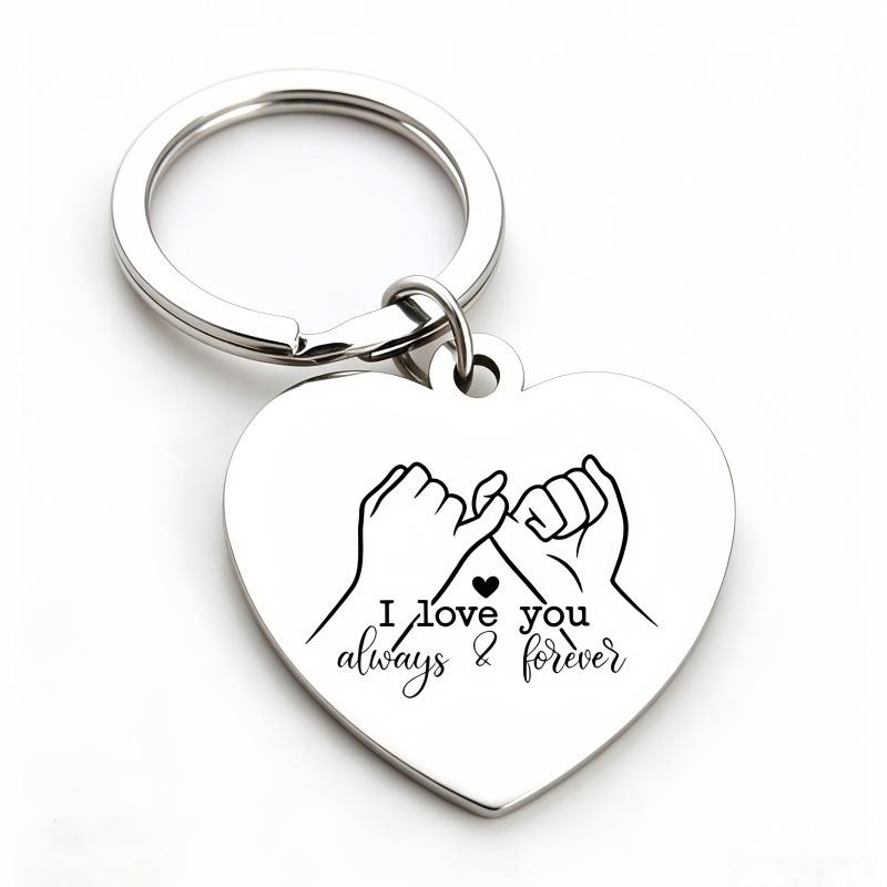 Heart Shaped Keychain, Fashionable Letter Pattern Keychain for Women & Men, Trendy All-match & Exquisite Keychain for Birthday Gift, Personalized Heart Tag