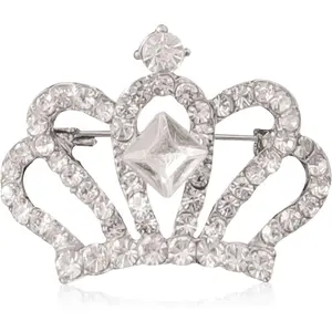 Royal Crown Brooch For Women Men Fashion   Rhinestones  Brooches Pin Wedding Party Banquet Birthday