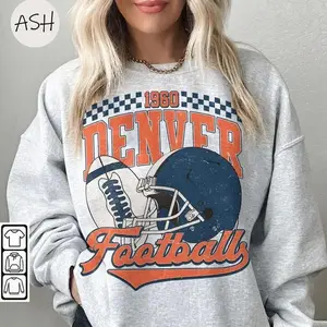 Vintage 90s Style Vintage Denver Football Style Sweatshirt, Retro Denver Football Crewneck Shirt,  #BBbroncoo merch, Fans Gift ,Sunday Football