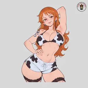 Anime Cow Print Girl Sticker Cute Waifu Kawaii Decal Funny Aesthetic Waterproof Vinyl Laptop Car Phone Gift