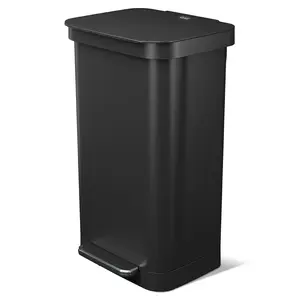 Glad Step Trash Can, Series 2 Soft Close Bin with Odor Protection, 20 Gal, Black