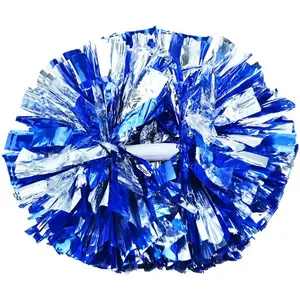 2/6/12PCS Cheerleading Pom Poms with Baton Handle for Team Spirit Sports Dance Cheering Kids Adults