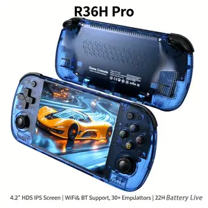 R36h Pro Max Handheld Game Console, 4.2 Inch HD IPS Display, Wireless Network & Ble Support, over 30 Emulators Included