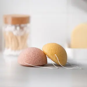 Natural Konjac Face Sponge Duo – Gentle Exfoliating Facial Cleansing Sponges for All Skin Types