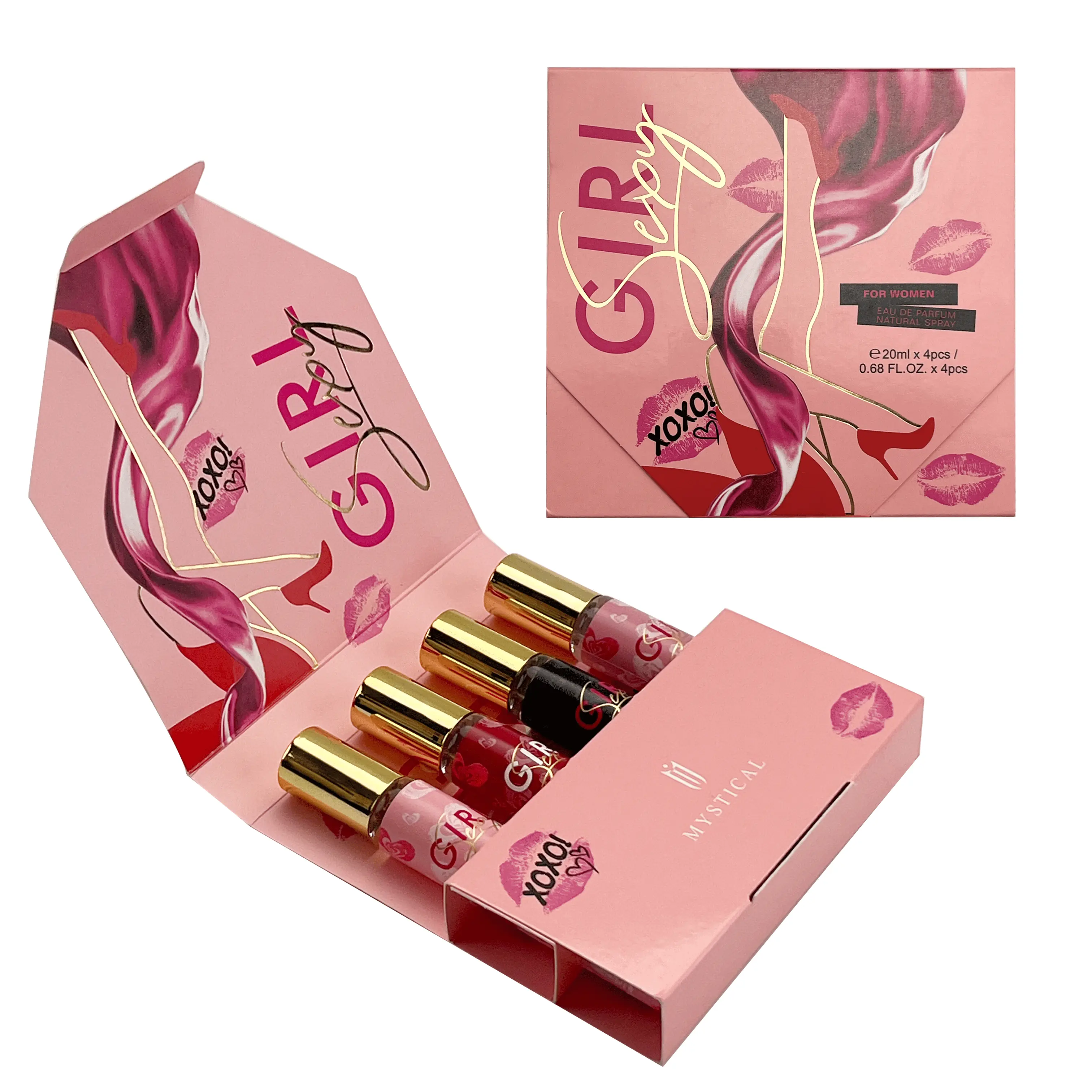 Women's perfume gift  set,Christmas gift,long-lasting natural floral and fruity fragrance,elegant women's daily spray Eau De Parfum - Valentine's Day Christmas -20ml*4(0.68*4 f1.0z)