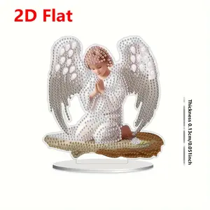 2D/Flat   Crystal Diamond Painted Table Decor Wolf Dreamcatcher, Special Shape Gem Embroidery, DIY Art Craft Office Desktop Decoration