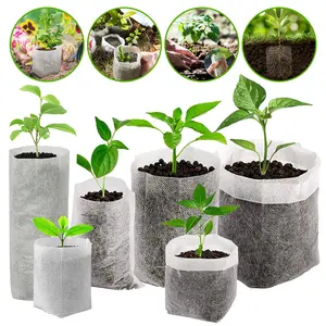 50 Seedling Bags, Fabric Propagation Pots, Planter Pots, Gardening Non-Woven Bags for Potatoes, Flowers, Tomato Seedlings, Garden Supplies
