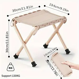 Lightweight Folding Stool Portable Compact Camping Seat for Outdoor Fishing Hiking Picnic Travel Supports Up to 130 kg Campchair 30cm x 23cm x 10cm
