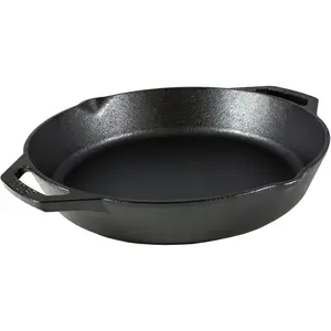 Seasoned Cast Iron Dual Handle Pan 12 Inch - Cast Iron Frying Pan - Even Heat Distribution - Oven & Stovetop Safe - PFAS-Free, Non-Toxic