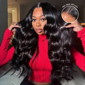 [SKINLIKE HD] STERLY 13x6 Real HD Lace Wigs 250% High Density Pre-Pleached Knots 15A 13x6 Loose Body Wave Full Lace Frontal Wigs 100% Human Hair 0.1mm Ultra-thin Tiny Knots Frayed Ends Lace Wig Beginner Friendly Wig SKINLIKE Real HD lace Wigs