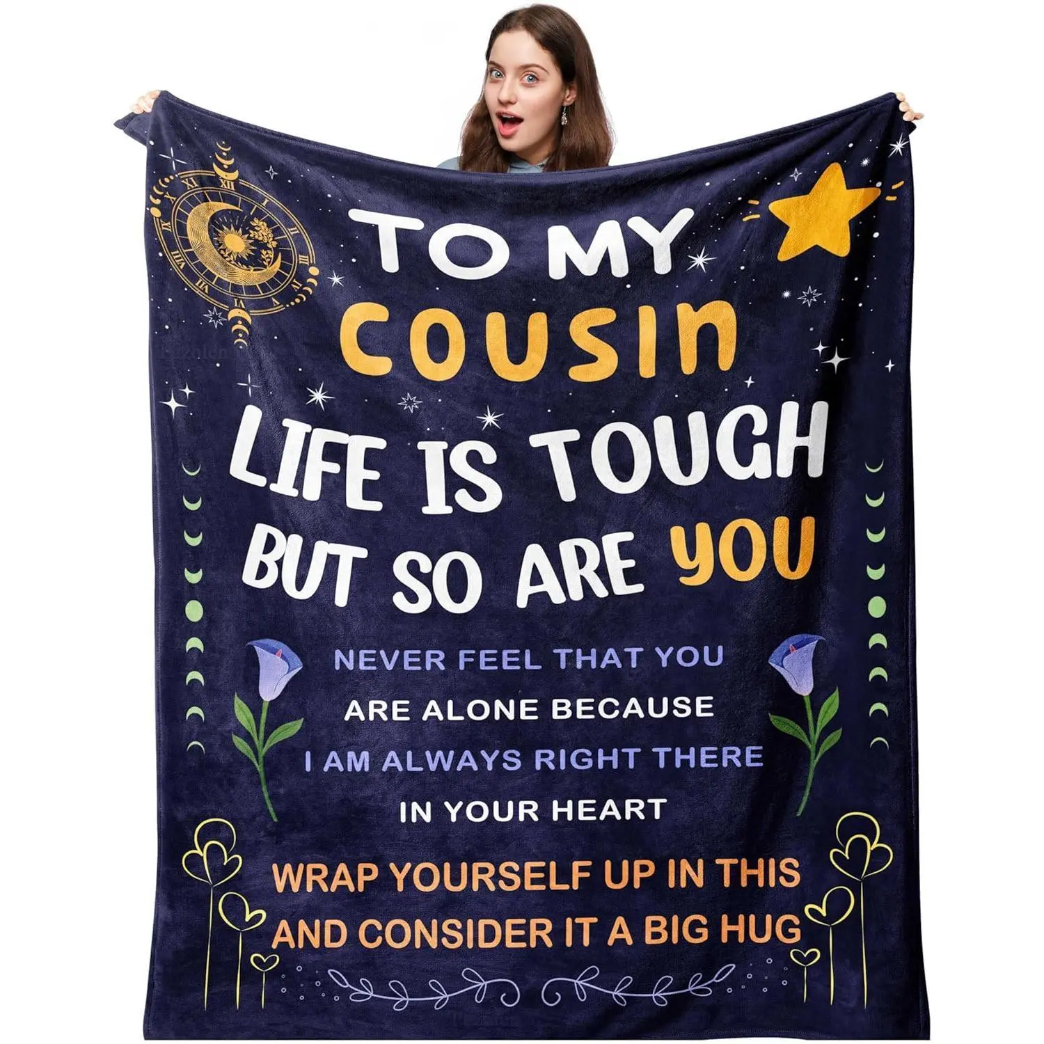 Best Gift for Cousins | Soft Flannel Blanket – Great for Birthdays, Mother’s Day & Valentine’s Day. Perfect for Home, Dorm, Travel & Spring Gatherings