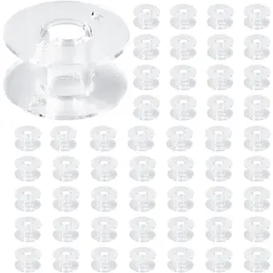 50 Pack Clear Plastic Sewing Machine Bobbins Class 15 Sewing Bobbins Compatible for   Janome Kenmore Machines Style SA156 Transparent Bobbins Spools Embroidery Bobbins Sewing Accessories