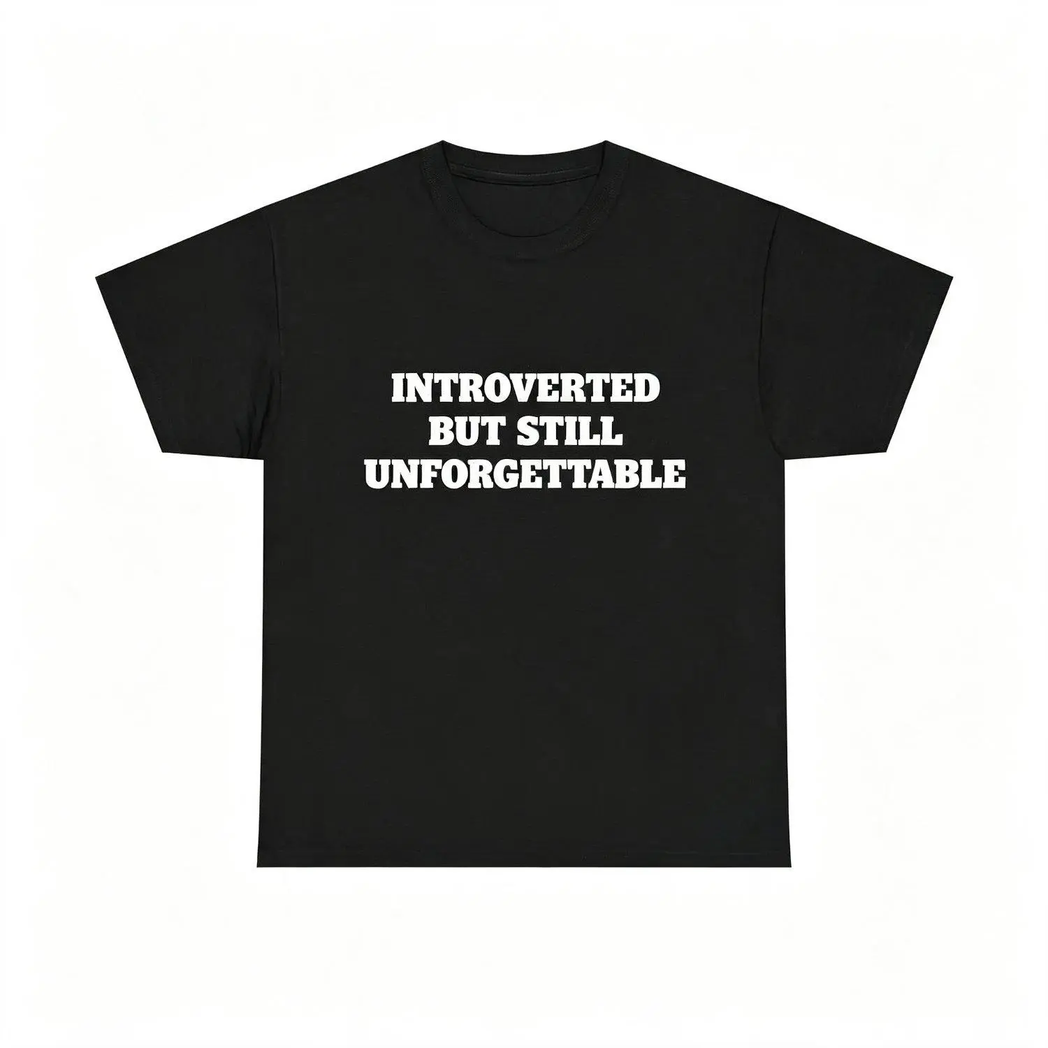 Introverted Yet Memorable TShirt Featuring Funny Introvert Quote Graphic Tee Casual Short Sleeve Crew Neck Shirt Top