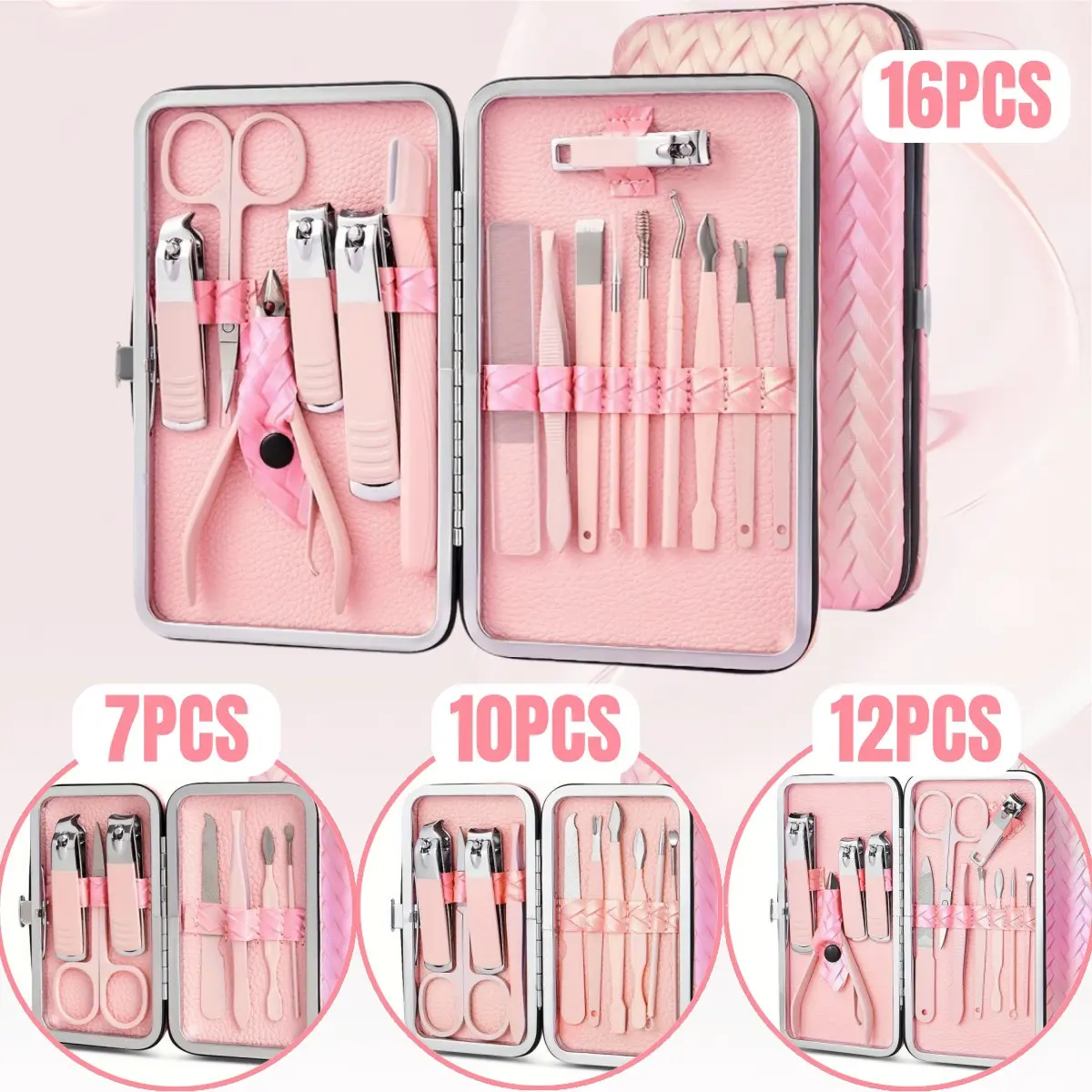 Manicure Set With Storage Case Pouch, 1 Set Portable Multi-functional Stainless Steel Nail Clipper Kit Pedicure Care Tool, Nail Kit For Women & Men, Christmas Gift, Nail Salon Set
