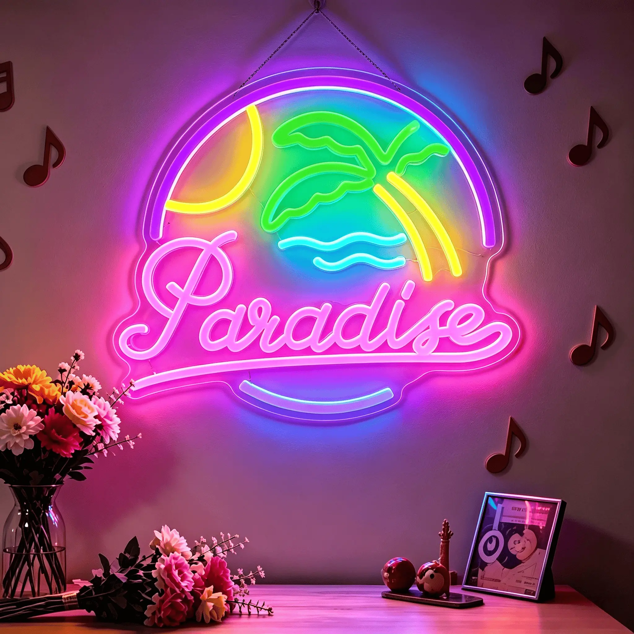 Bar Open Neon Sign,led sign on backdrop,Dimmable Palm Tree Open-Air Beer Bar LED Neon Sign, Tropical Beach Vacation Themed LED Light Up Wall Decor for Bar Parties, Man Cave, Bedroom, Restaurant, Corporate Events, Art Decoration Gift