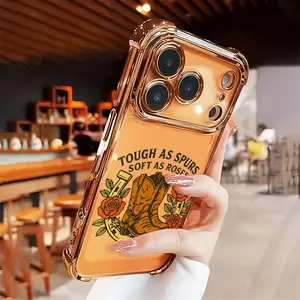 Western Cowboy Boot Phone case for iPhone 17 Air 16 15 16e 14 13 12 11 Pro Max Plus X XS Electroplated Bumper Full Body Protection Shockproof Soft Silicone Cover Four-corner Thickened