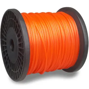 Grass Strimmer Line 328ft .095'' Round String Trimmer Line 2.4mm Replacement Spool Nylon Material for Trimming Lawn Weeds Grass, Orange Color