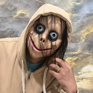 Horror Prank Mask Funny Wig Clown Halloween Face Mask Practical Joke, Perfect for Costume Parties & Fun Events