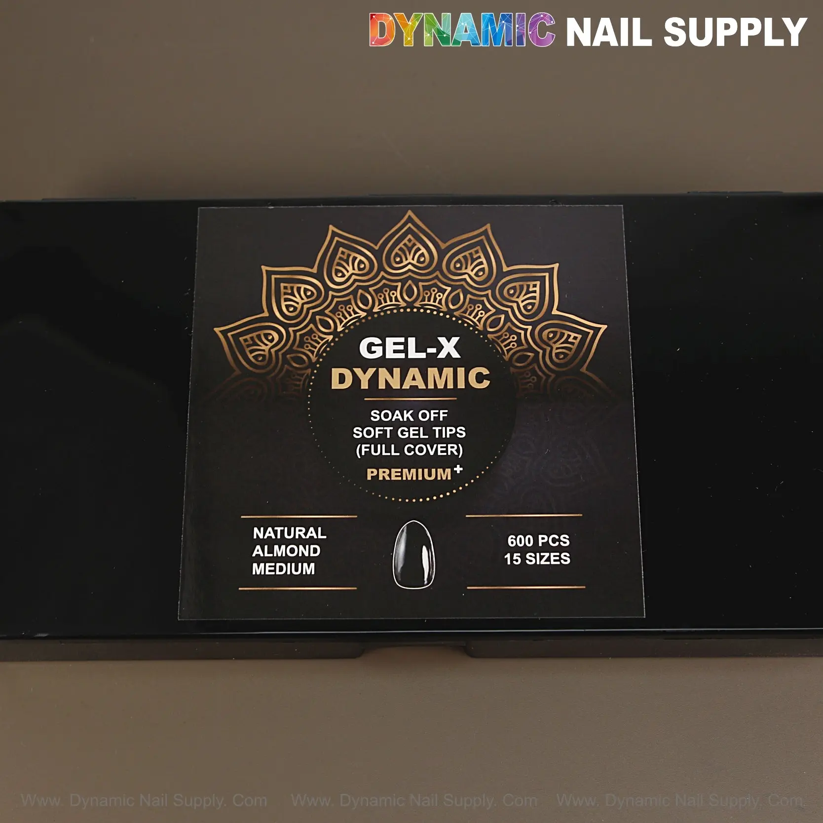 Natural Almond (Medium) Full Cover Soft-Gel Nail Tips (Black Box)