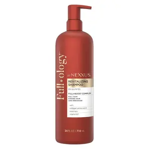 Nexxus Fullology Revitalizing Shampoo, 24 fl. oz., Full hair, strong hair and less breakage with collagen amino-acid, rosemary and vitamin B7 - Boost complex, hair care