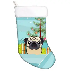 Carolines Treasures  Christmas Tree & Fawn Pug Christmas Stocking
