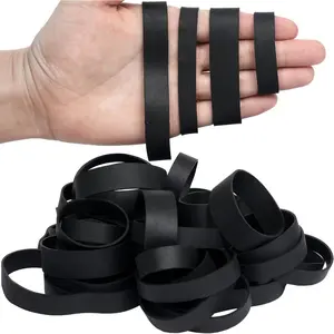 Rubber Bands Assorted Sizes Black Mixed Wide Elastic Bands for Survival and Office Supply, Sizes 82, 94, 84, 105