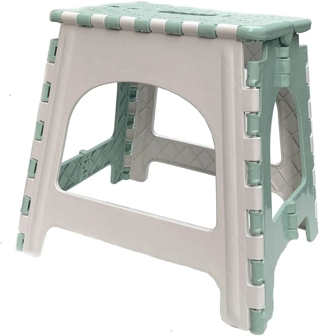 TRANOMOS Shower Stool for Inside Shower Shaving Legs, Foldable Shower Small Shower Stool, Waterproof Plastic Corner Shower Foot Rest, Pedicure Stand Foot Rest,Green