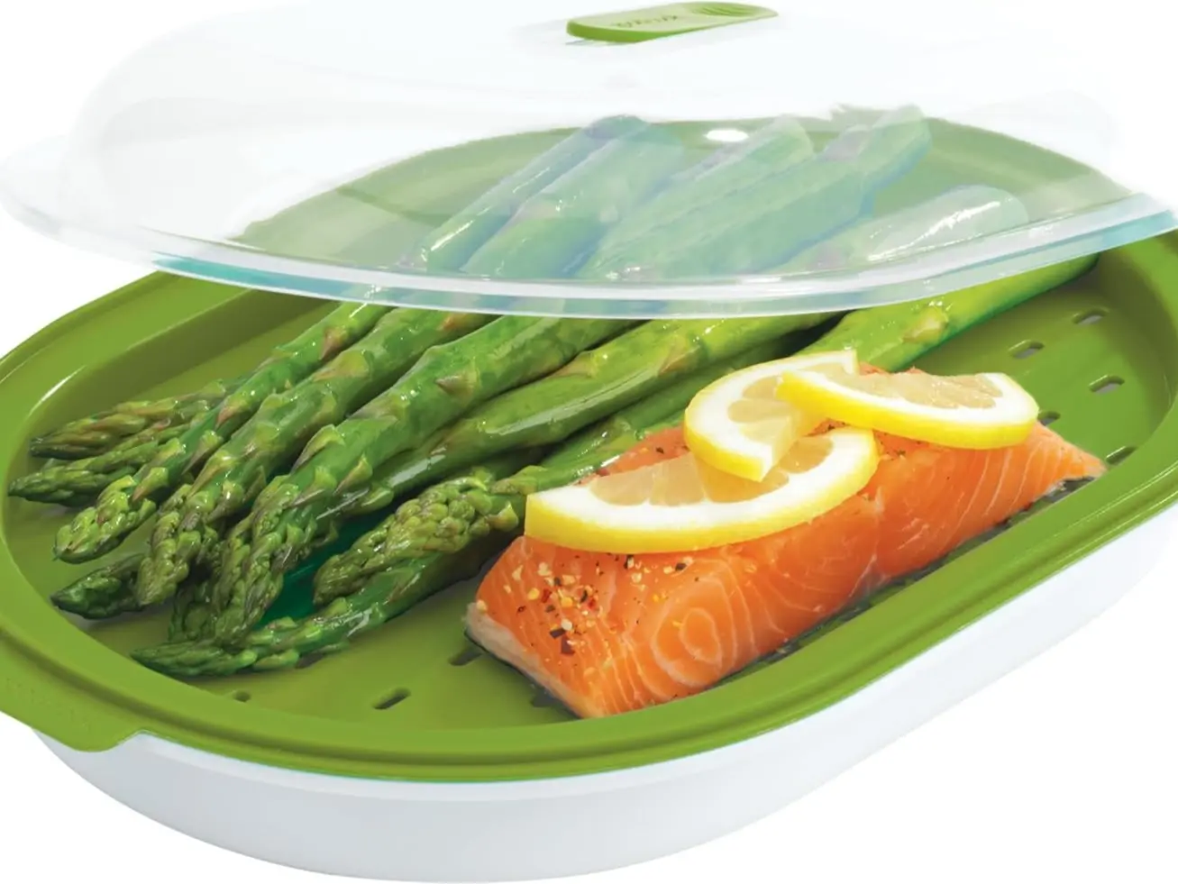 Everyday Microwave Food Steamer – Vegetable & Fish Cooker, Preserves Vitamins & Nutrients, Quick Dinner & Meals, Adjustable Steam Release Vent