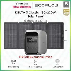 [LIVE] ECOFLOW DELTA 3 Classic Portable Power Station with 160 or 220W Solar Panel, Solar Charging, LiFePO4 Battery, 1800W AC/100W USB-C Output