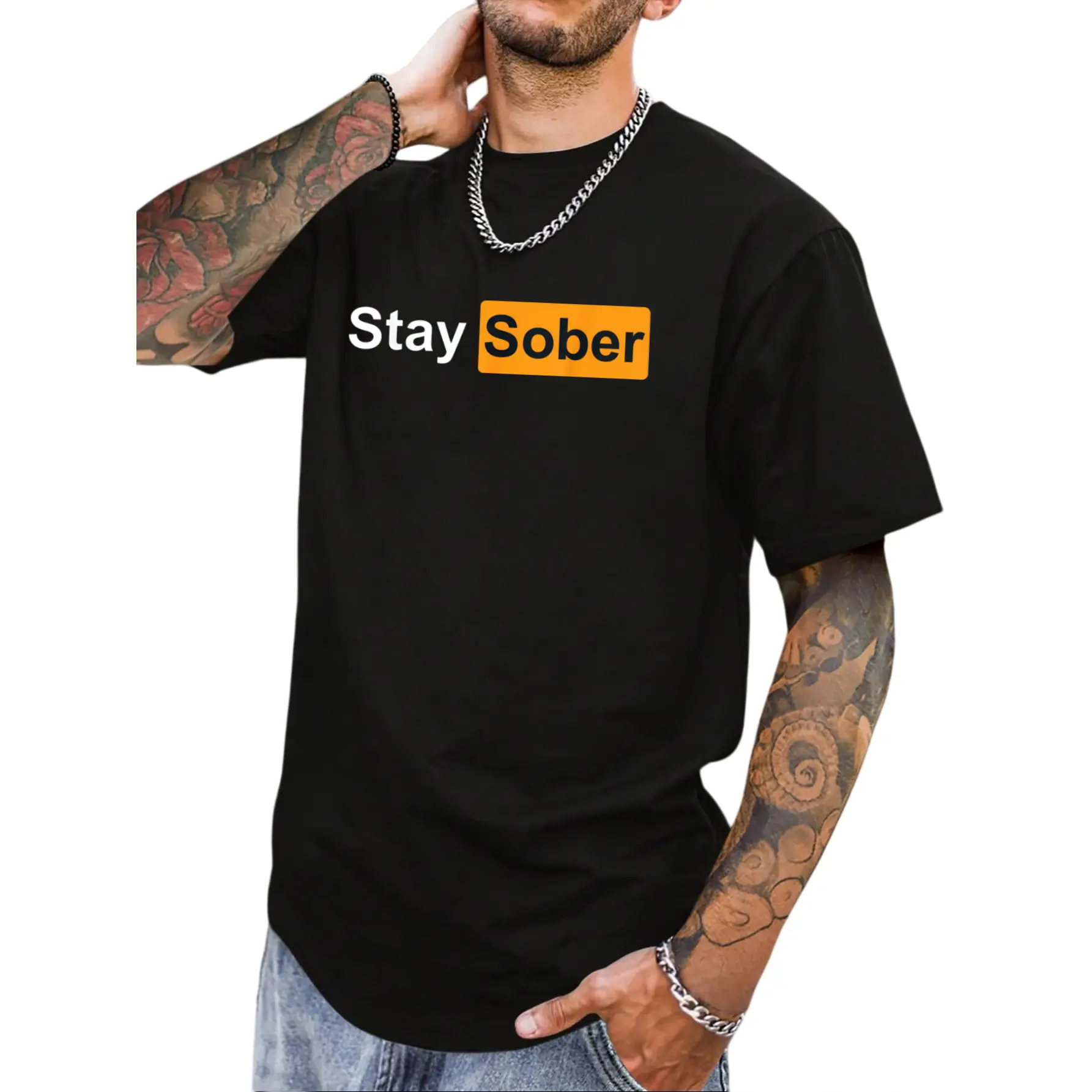 Unisex 'Stay Sober' Graphic T-Shirt, Cotton Tee, Casual Short Sleeve Top, Shortsleeve