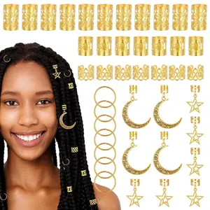 90 count Hair  for Dreadlock, 6 Styles  Dreadlocks Beads Hair Cuffs Haircharms Sun Starfish Braids Rings  Pendant Charms for Women Men