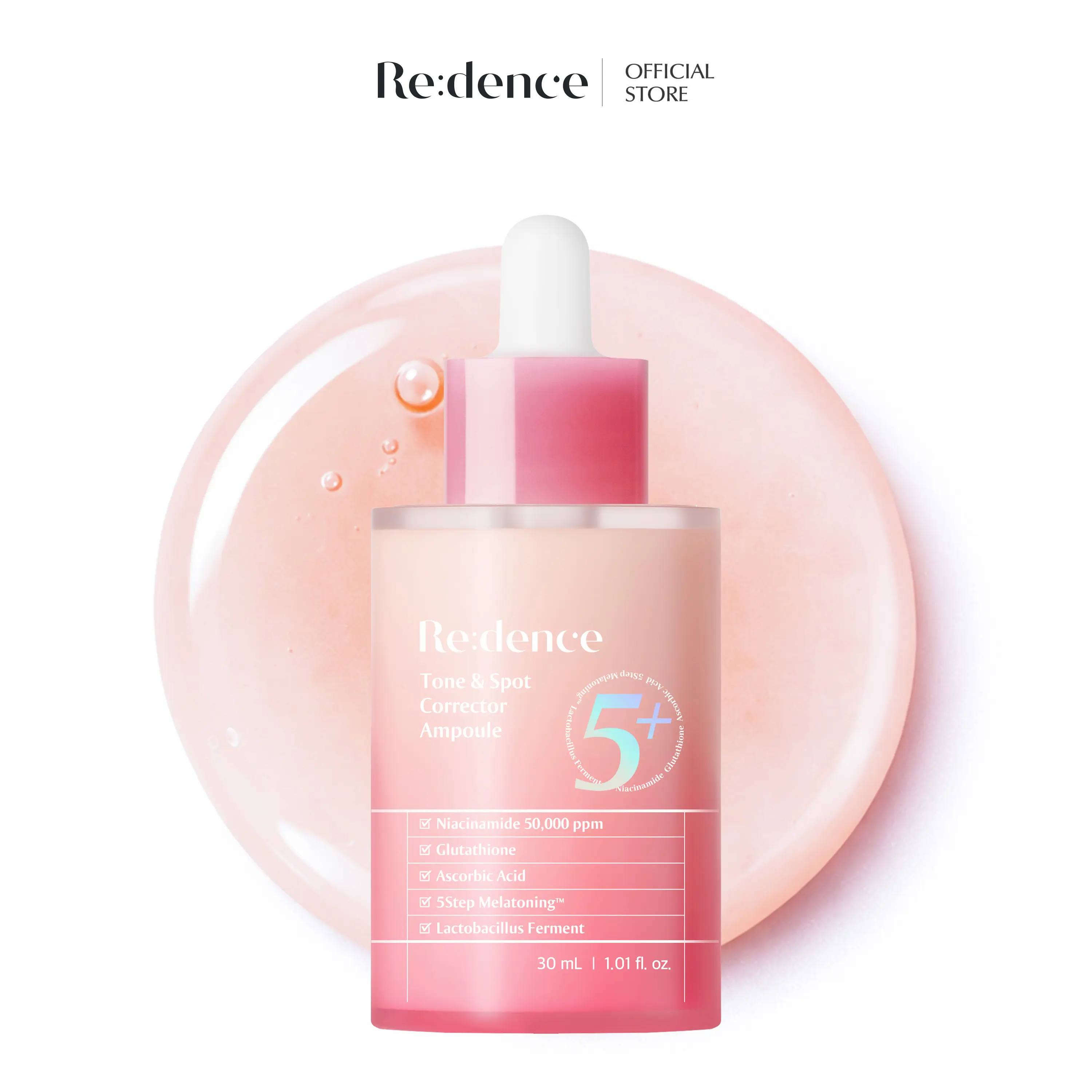 REDENCE Daily Brightening Serum with 5% Niacinamide & 2% Hyaluronic Acid, Lightweight Hydrating Treatment for Dark Spots & Sensitive Skin, Korean Skin Care, 1 fl oz, Moisture