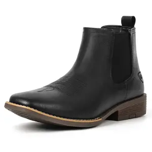 Cowboy Boots For Men Square Toe Chelsea Ankle Boots Mans Casual Western Boot Walking Shoes Footwear