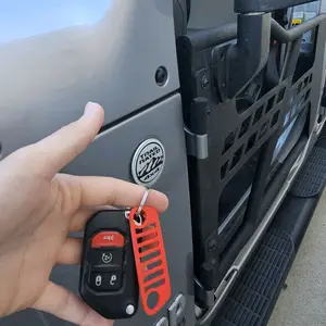 MerakiEng designed Keychain - Orange Red Blue Green Design for Jeep Owners - Lightweight Durable PETG Plastic 3D Printed Grille Keychain for Offroad Enthusiasts